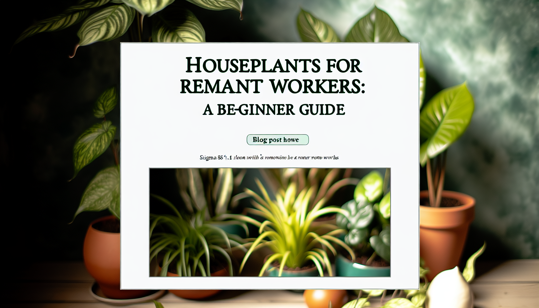 Houseplants for Remote Workers: A Beginner Guide